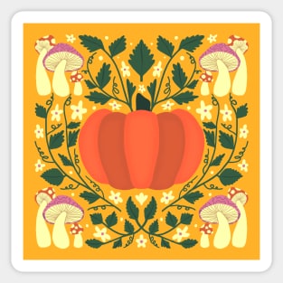 Autumn Delights // 70s Pumpkin Patch and Mushrooms Sticker